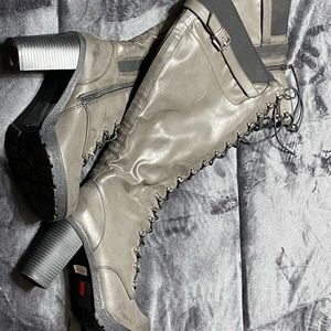 Gray over knee boots size 10